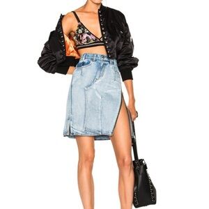 3.1 PHILLIP LIM Indigo Denim Asymmetric Zipper Miniskirt